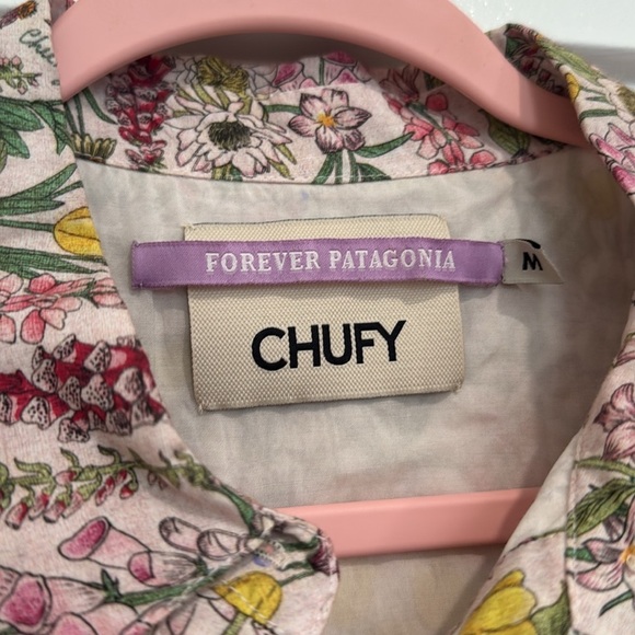 Chufy Forever Patagonia Ushi Mini Dress in Valdes Beige XS Long Sleeve Floral - Picture 8 of 11